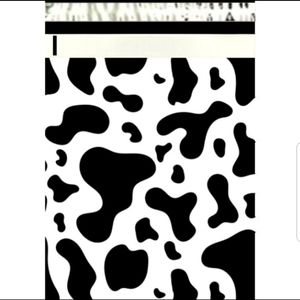 poly mailers 6x9 cow print black and white